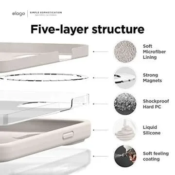 elago Magnetic Case Compatible with MagSafe iPhone 14 Pro Max Case MagSafe - Built-in Magnets, Liquid Silicone Case, Shockproof, Strong Magnet - 6.7 inch [Stone]