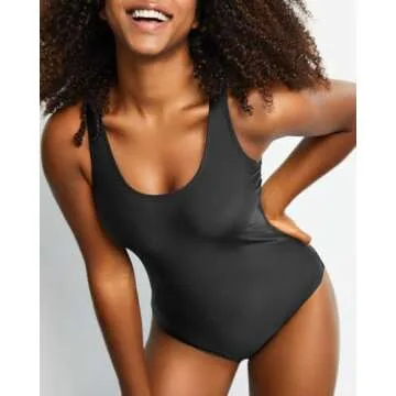 Tempt Me Black Athletic One Piece Swimsuit for Women