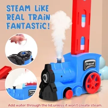 Kids Games Domino Train Toys with Steam & Light Fun