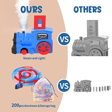 Kids Games Domino Train Toys with Steam & Light Fun