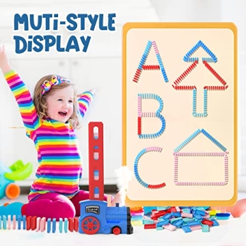 Kids Games Domino Train Toys with Steam & Light Fun