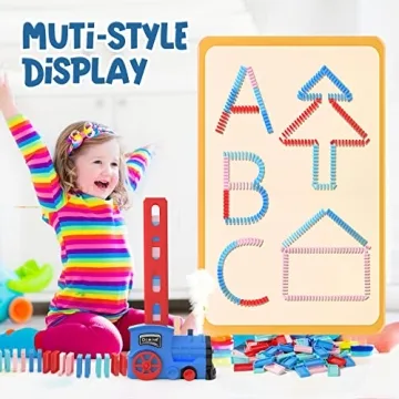 Kids Games Domino Train Toys with Steam & Light Fun