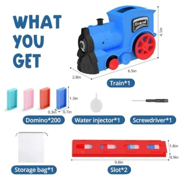Kids Games Domino Train Toys with Steam & Light Fun