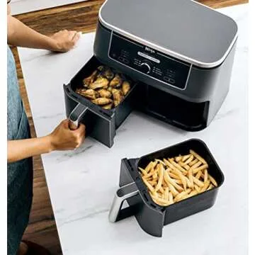 Ninja Foodi 6in1 10qt. XL 2Basket Air Fryer with DualZone Technology. AD350CO. Basket Air Fryer with 2 Independent Frying Baskets, Match Cook & Smart Finish to Roast, Broil, Dehydrate & More for