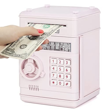 Refasy Banks for Kids,Electronic Piggy Bank ATM Bank for Kids Cash Coin Can Girls Piggy Bank Money B...