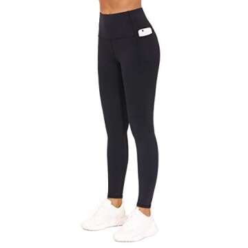 THE GYM PEOPLE Tummy Control Workout Leggings with Pockets High Waist Athletic Yoga Pants for Women ...