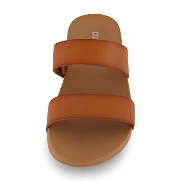 CUSHIONAIRE Women's Josie Sandal - Comfort Foam Tan 9