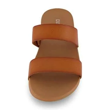 CUSHIONAIRE Women's Josie Sandal - Comfort Foam Tan 9