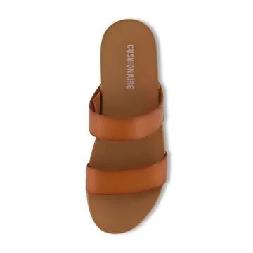 CUSHIONAIRE Women's Josie Sandal - Comfort Foam Tan 9