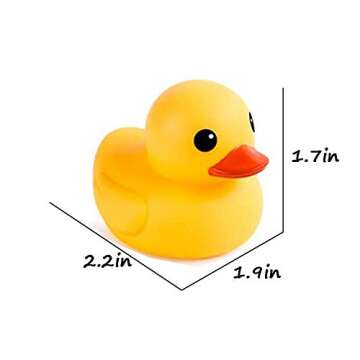 UMBWORLD Preschool Bath Toys Rubber Floating Squeaky Baby Wash Shower Toy for Toddlers Kids Party Decoration 12 Pcs (Yellow Duck)
