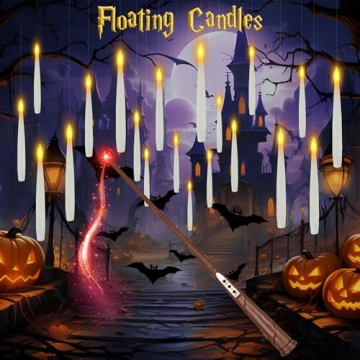 Dreacompy 20 Pcs Floating Candles with Wand, Room Decor, Flameless Candles, Candelabra LED Candle wi...