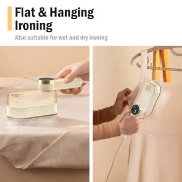 Travel Steamer Iron for Clothes, Oragerju Portable Steamer for Clothes, Horizontal & Vertical Steaming with 3 Steam Levels, Handheld Clothing Steamer, 2 in 1 Dry and Wet Ironing, 10s Fast Heat-Up