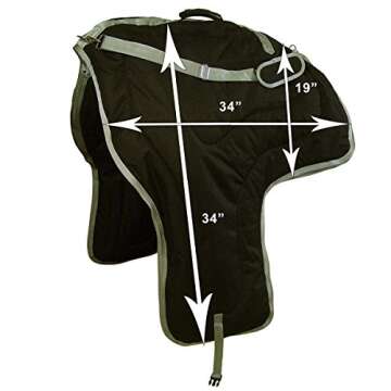 Tahoe Tack 3 Layer Padded Western Horse Saddle Carry Bag Case - Black