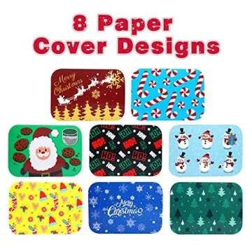 40Pcs Christmas Aluminum Pans With Lids,8 Holiday Designs,Foil Pans for Gift Giving Rectangular Treat Foil Containers Cookie Tins for Holiday Leftovers or Cookie Exchange,7.3"l X 5.1"w X 2"d