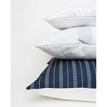 GRATEFUL GOOSE Modern Decorative Throw Pillow Covers Combination Set of 3 (1) 12”x20”, (1) 20”...