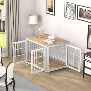 Stylish Heavy Duty Dog Crate for Medium & Large Dogs