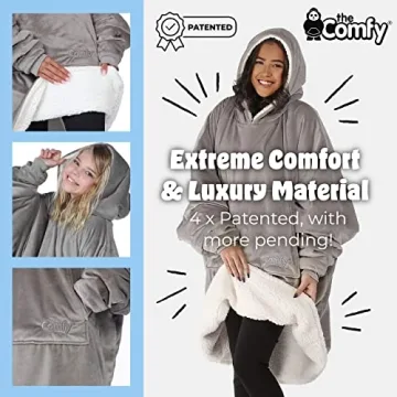 THE COMFY Original Sherpa Wearable Blanket Hood Pocket