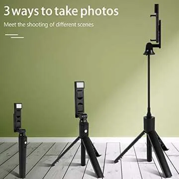 Jiaminye Aluminum Alloy Selfie Stick Phone Tripod,3 in1Extendable Tripod Stand with Wireless Remote for iPhone Android Phone,Phone Tripod Stand for Selfies/Video Recording/Vlogging/Live Streaming