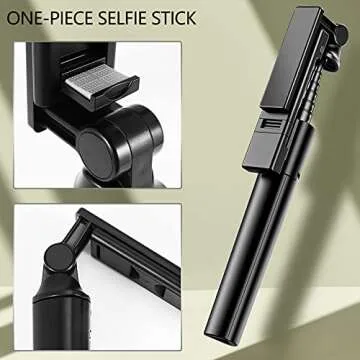 Jiaminye Aluminum Alloy Selfie Stick Phone Tripod,3 in1Extendable Tripod Stand with Wireless Remote for iPhone Android Phone,Phone Tripod Stand for Selfies/Video Recording/Vlogging/Live Streaming