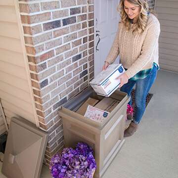 Step2 Express Package Delivery Box, Weather Resistant, Large Outdoor Parcel Storage, Made of Durable Plastic, No Installations, Secures Packages, Mocha
