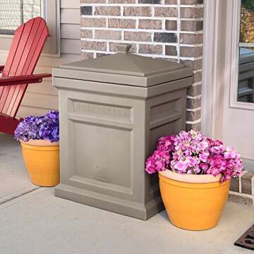 Step2 Express Package Delivery Box, Weather Resistant, Large Outdoor Parcel Storage, Made of Durable Plastic, No Installations, Secures Packages, Mocha