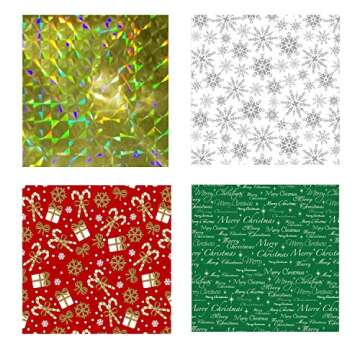 WesGen Christmas Gift Bags, 32Pcs Santa Wrapping Bag in 4 Sizes and 4 Designs with Ribbon Ties and Tags for Wrapping Holiday