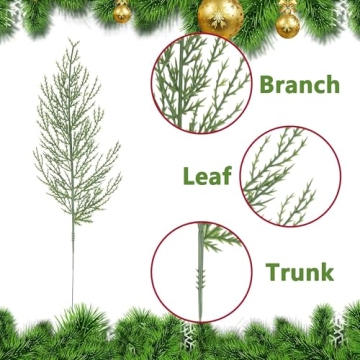 Alpurple 25PCS Artificial Pine Branches for Christmas Decor