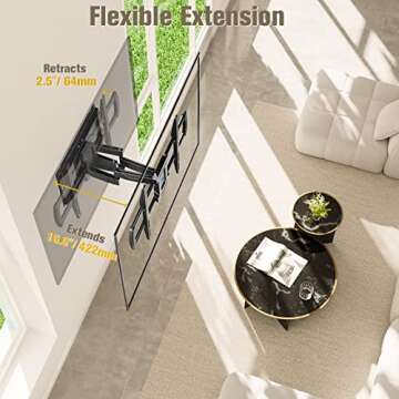 Mounting Dream TV Wall Mount, UL Listed Full Motion Mount Bracket for 42-84 Inch Flat Screen TVs, Swivel Articulating Dual Arms, Max VESA 600x400mm, 100 LBS Loading, Fits 16 Inches Wood Studs, MD2296