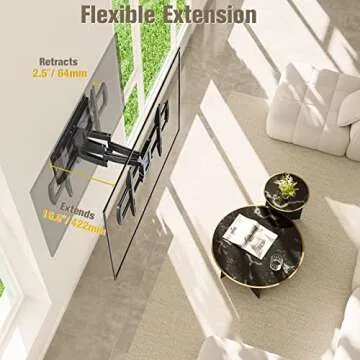 Mounting Dream TV Wall Mount, UL Listed Full Motion Mount Bracket for 42-84 Inch Flat Screen TVs, Swivel Articulating Dual Arms, Max VESA 600x400mm, 100 LBS Loading, Fits 16 Inches Wood Studs, MD2296