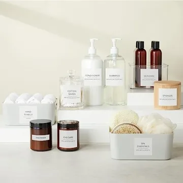 Minimalist Bathroom Labels for Easy Organization