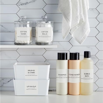 Minimalist Bathroom Labels for Easy Organization