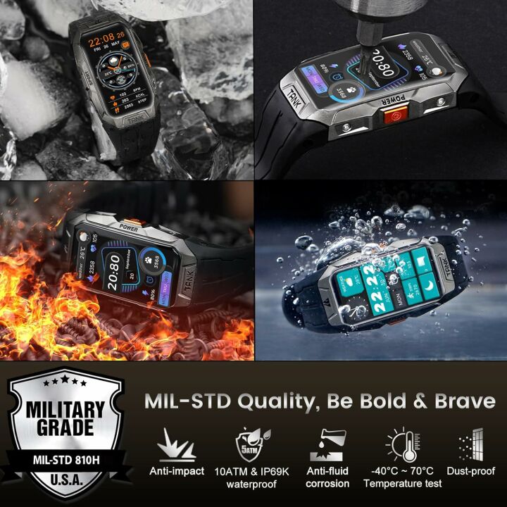 AMAZTIM 100M Waterproof Fitness Tracker with 70 Modes