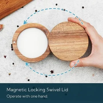 Elegant KITCHENDAO Acacia Wood Salt Cellar for Kitchen