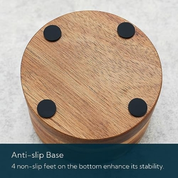 Elegant KITCHENDAO Acacia Wood Salt Cellar for Kitchen