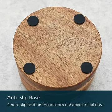 Elegant KITCHENDAO Acacia Wood Salt Cellar for Kitchen