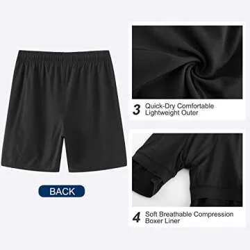 HODOSPORTS Men's Quick-Dry Swim Shorts with Liner