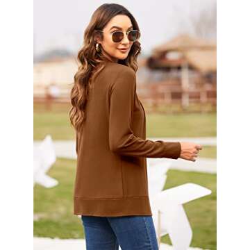 Hount Women's Casual Flowy Cardigan Lightweight Long Sleeve Cardigan Sweaters (Large, Khaki)