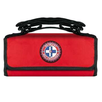 Be Smart Get Prepared 73-Piece Coach’s and Team Sports First Aid Kit in Roll up Bag: Clean, Treat, Protect Cuts, Scrapes. Home, Office, Car, School, Travel, Hunting, Outdoor, Camping, FSA HSA