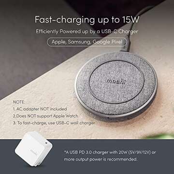 Moshi Otto Q Wireless Charger Fast 15W Max Qi Certified