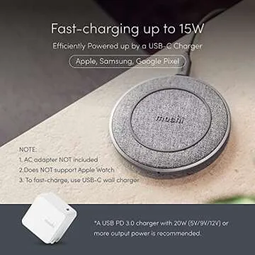 Moshi Otto Q Wireless Charger Fast 15W Max Qi Certified