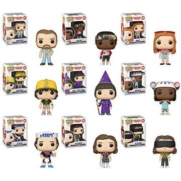 Stranger Things Season 3 Set of 9: Steve w/ Hat and Ice Cream, Dustin at Camp, Eleven Mall Outfit, Battle Eleven, Date Night Hopper, Max, Erica, Will The Wise, Lucas