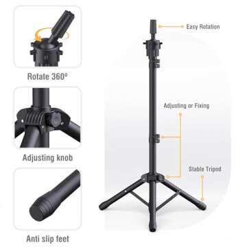 Adjustable Wig Stand with Mannequin Head Set for Cosmetology