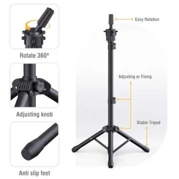 Adjustable Wig Stand with Mannequin Head Set for Cosmetology