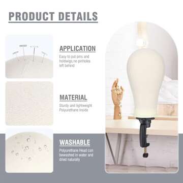 Adjustable Wig Stand with Mannequin Head Set for Cosmetology