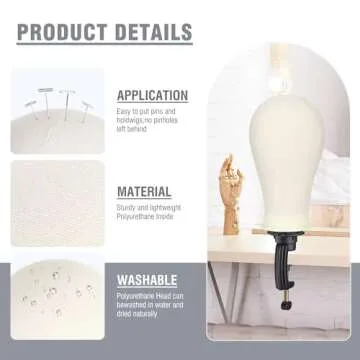 Adjustable Wig Stand with Mannequin Head Set for Cosmetology