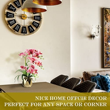 Elegant SAN MU Artificial Orchids in Gold Vase for Home Decor