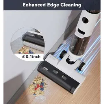 JONR ED12 Cordless Wet Dry Vacuum Cleaner, Vacuum and Mop Combo for Hard Floor, Self Propelled, 0.1Inch Edge Cleaning, One-Step Self-Cleaning, Powerful Suction for Cleaning Spill, Pet Hair