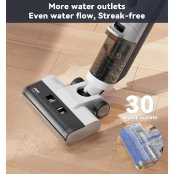 JONR ED12 Cordless Wet Dry Vacuum Cleaner, Vacuum and Mop Combo for Hard Floor, Self Propelled, 0.1Inch Edge Cleaning, One-Step Self-Cleaning, Powerful Suction for Cleaning Spill, Pet Hair