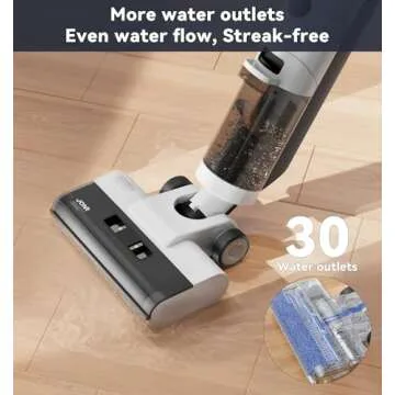 JONR ED12 Cordless Wet Dry Vacuum Cleaner, Vacuum and Mop Combo for Hard Floor, Self Propelled, 0.1Inch Edge Cleaning, One-Step Self-Cleaning, Powerful Suction for Cleaning Spill, Pet Hair