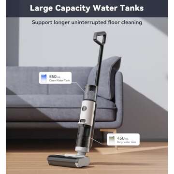 JONR ED12 Cordless Wet Dry Vacuum Cleaner, Vacuum and Mop Combo for Hard Floor, Self Propelled, 0.1Inch Edge Cleaning, One-Step Self-Cleaning, Powerful Suction for Cleaning Spill, Pet Hair